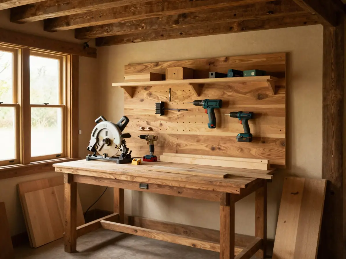 A compact one-car garage woodworking shop